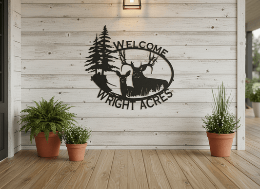 Rusty Rooster Fabrication & Design King & Queen of the Forest Welcome Sign (O9)