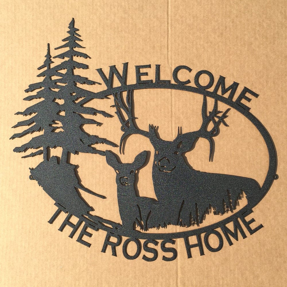 Rusty Rooster Fabrication & Design King & Queen of the Forest Welcome Sign (O9)  LARGE