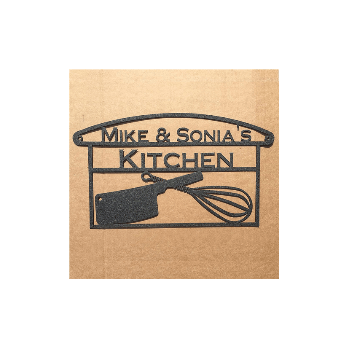 Rusty Rooster Fabrication & Design Kitchen utensil sign with custom text (N14)