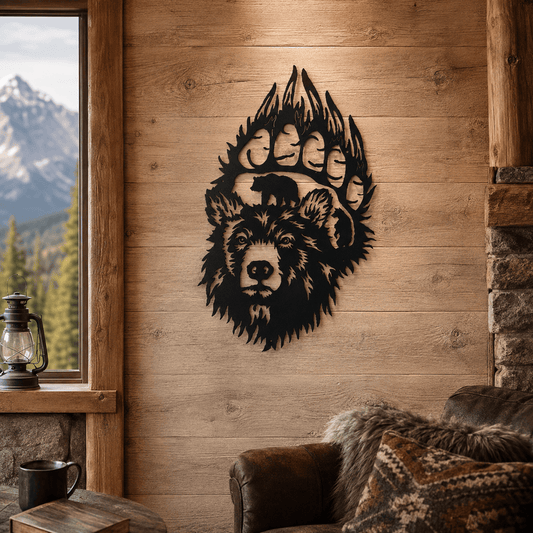 Rusty Rooster Fabrication & Design Kodiak Bear Metal Wall Art (B37)