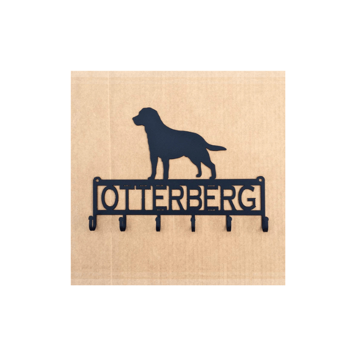 Rusty Rooster Fabrication & Design Labrador Retriever Key Holder with Personalized Text Field - Organize Your Keys in Style - Rusty Rooster Metal (J25)