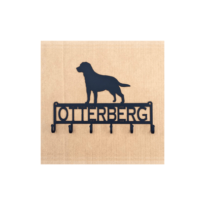 Rusty Rooster Fabrication & Design Labrador Retriever Key Holder with Personalized Text Field - Organize Your Keys in Style - Rusty Rooster Metal (J25)