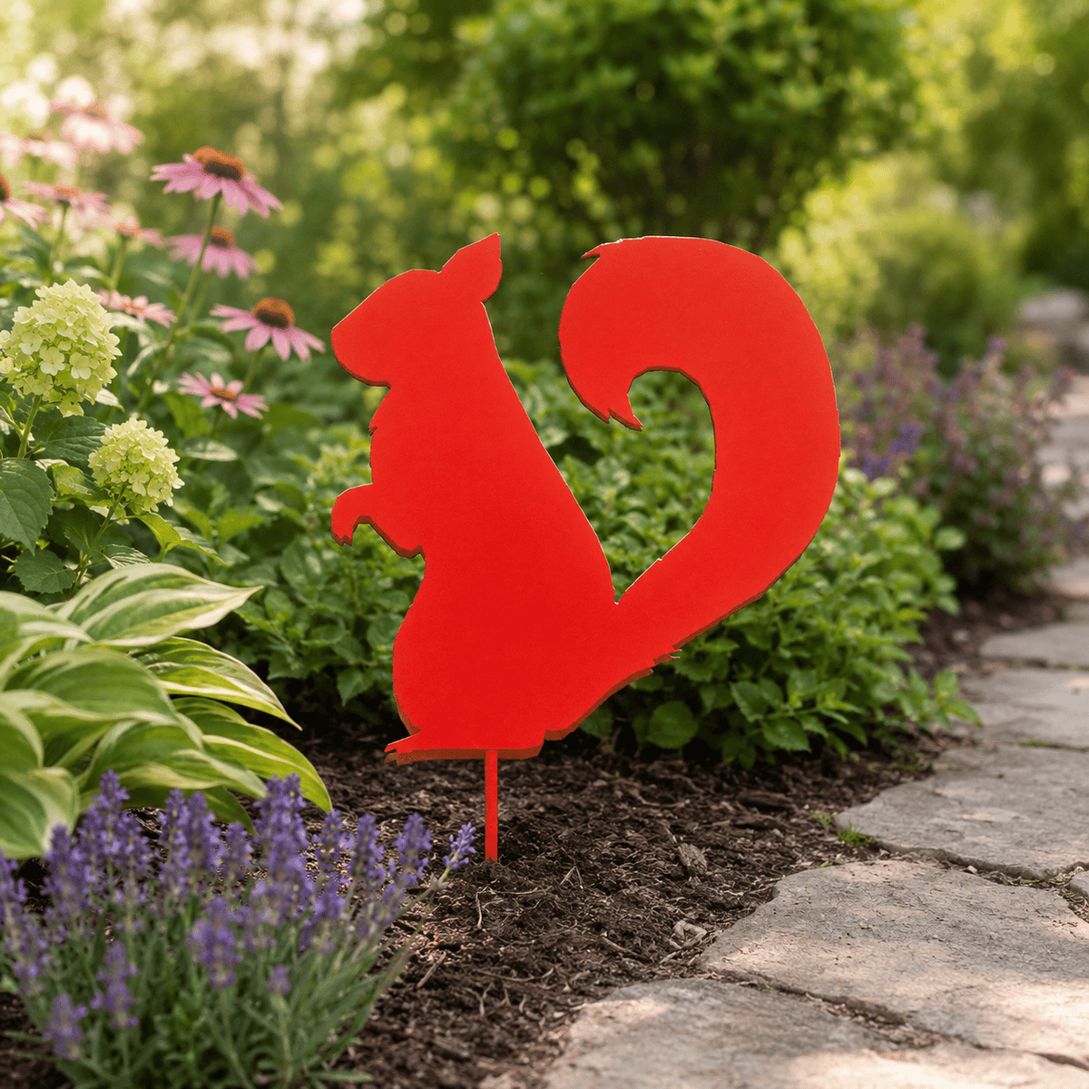 Rusty Rooster Fabrication & Design Large Squirrel Metal Garden Stake (B0)