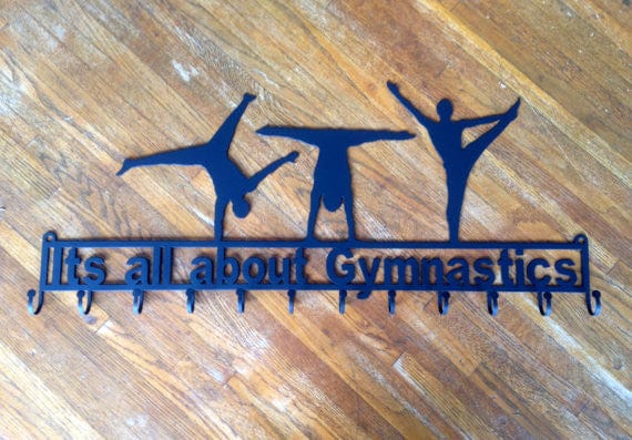 Rusty Rooster Fabrication & Design Male Gymnastic Metal Rack Custom Text (F16)