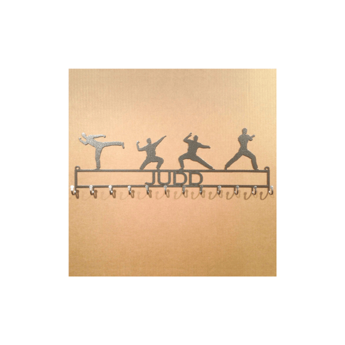 Rusty Rooster Fabrication & Design Martial arts posses with Custom Text Box and 12 Hooks (I15)