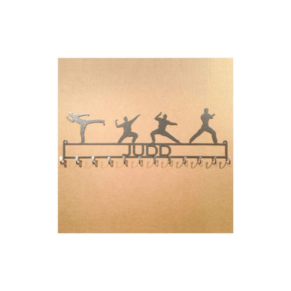 Rusty Rooster Fabrication & Design Martial arts posses with Custom Text Box and 12 Hooks (I15)