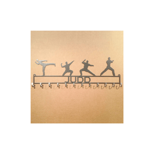 Rusty Rooster Fabrication & Design Martial arts posses with Custom Text Box and 12 Hooks (I15)