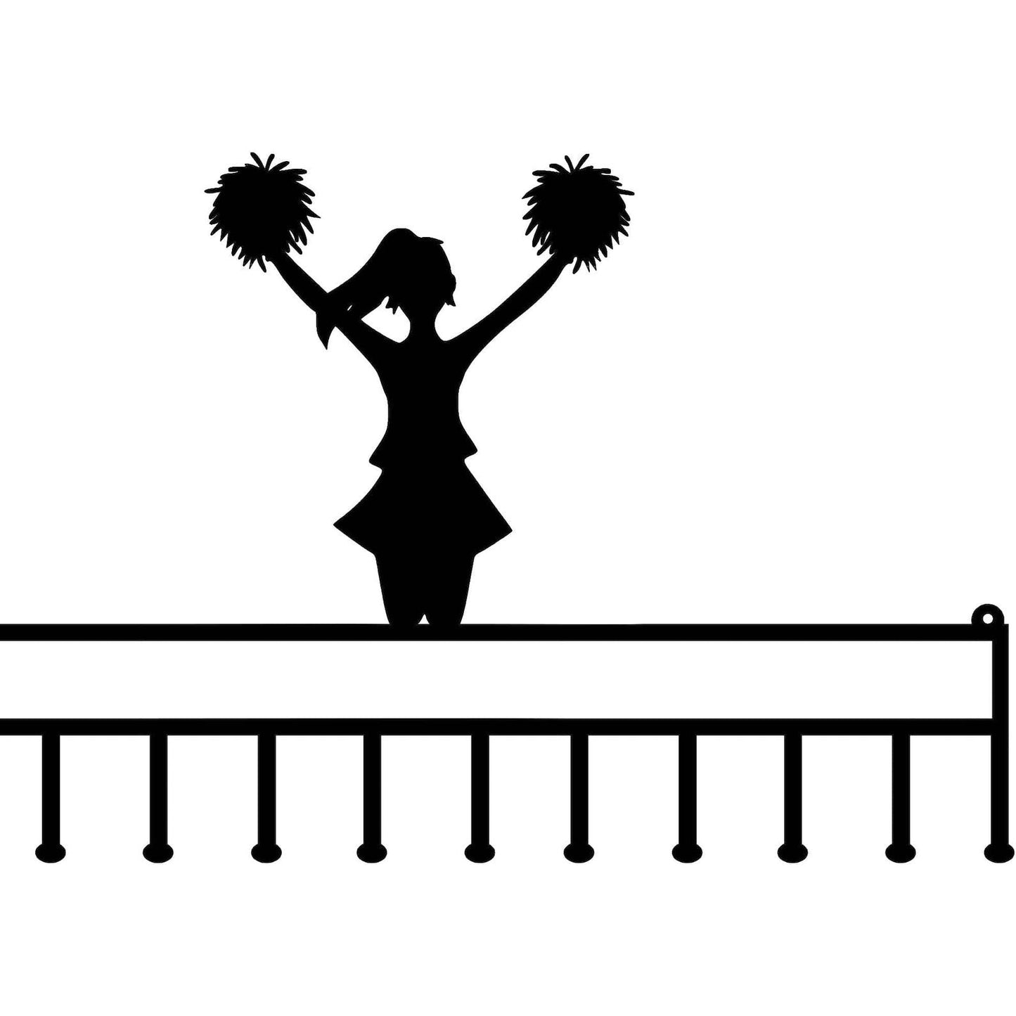 Rusty Rooster Fabrication & Design Medal Holder with Cheerleader and Personalized Text Field (I23)