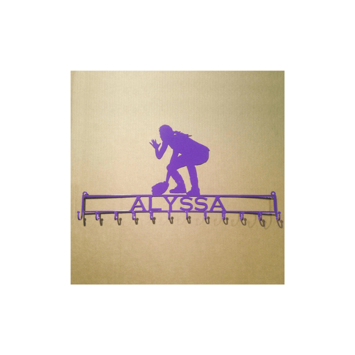 Rusty Rooster Fabrication & Design Medal Holder with Girl Softball Player (I19)