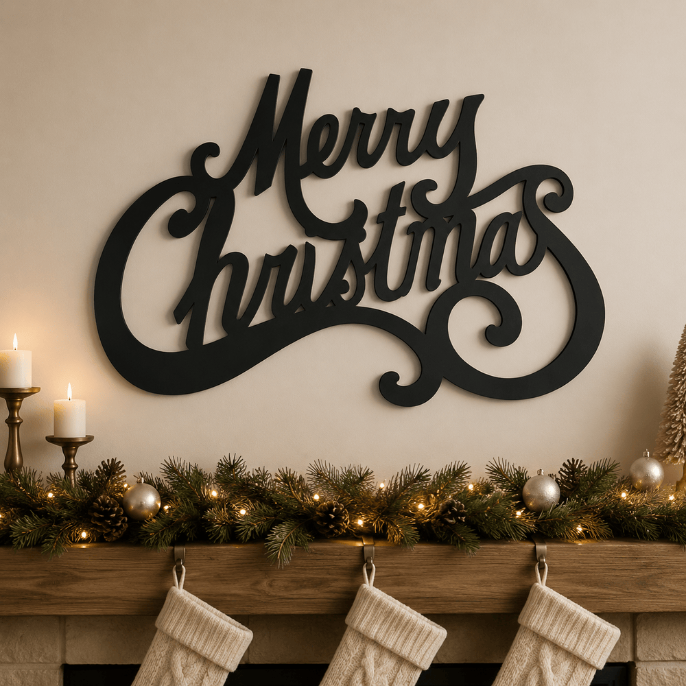 Rusty Rooster Fabrication & Design Merry Christmas Metal Wall Art (D42)