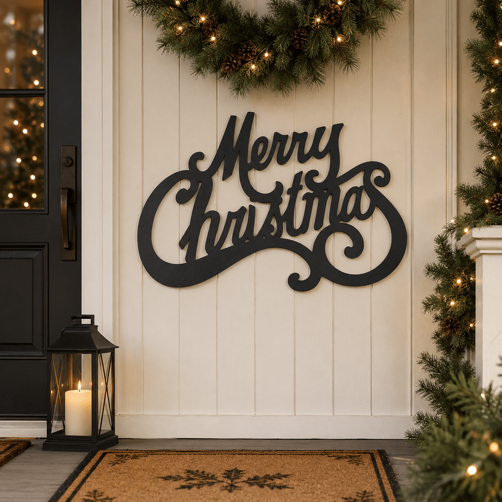 Rusty Rooster Fabrication & Design Merry Christmas Metal Wall Art (D42)