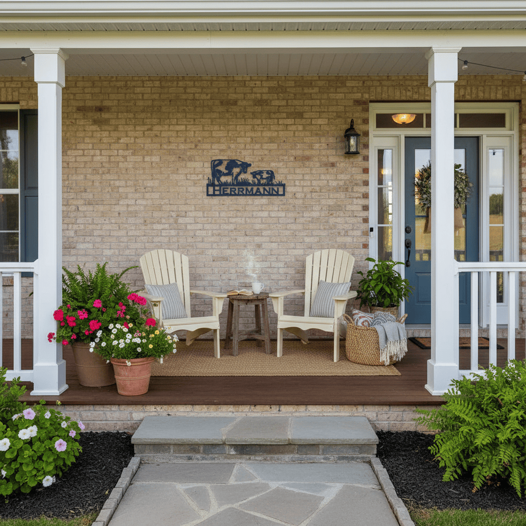 Rusty Rooster Fabrication & Design Metal Art Dairy Cows with Custom Text (A26)