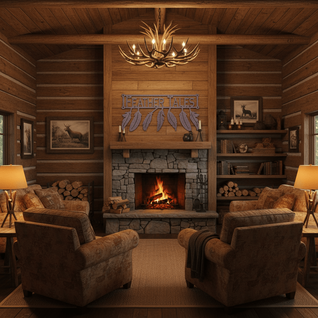 Rusty Rooster Fabrication & Design Metal Art Feathers with Custom Text Field (L18)