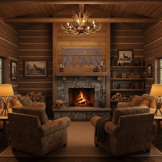 Rusty Rooster Fabrication & Design Metal Art Feathers with Custom Text Field (L18)