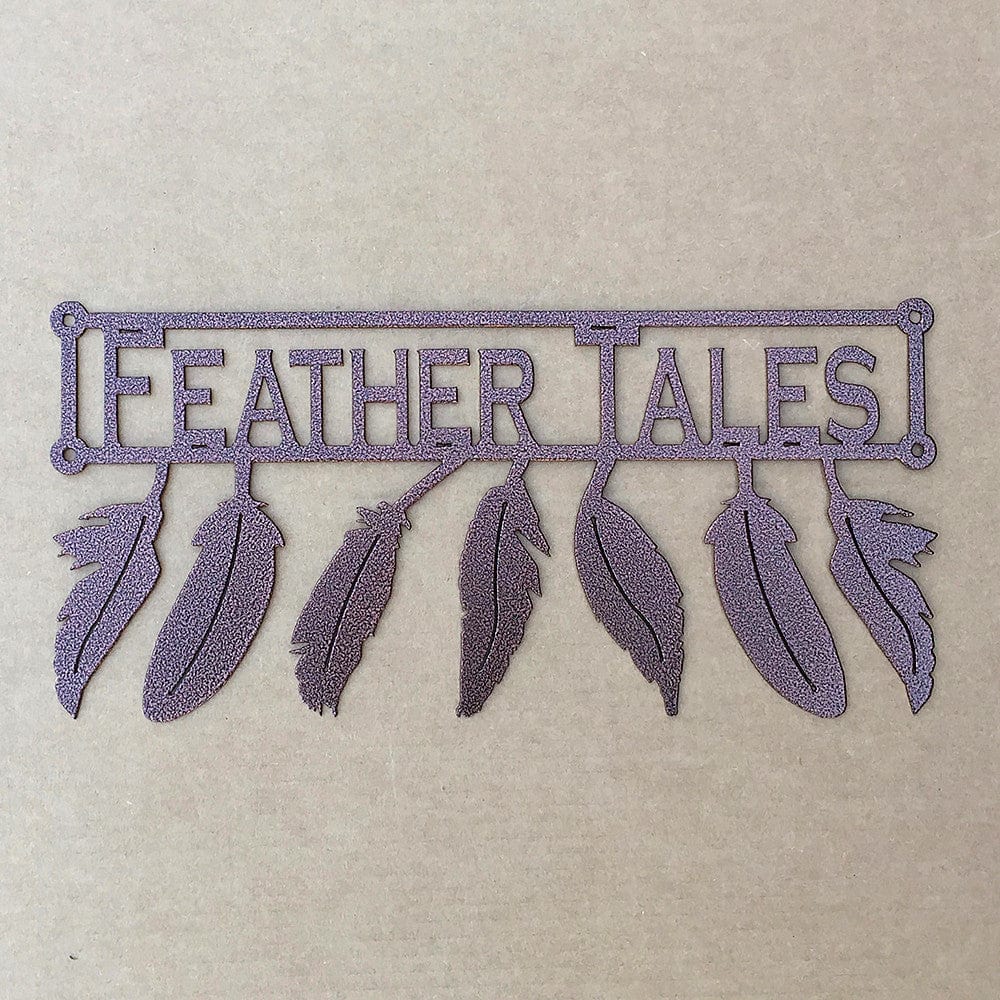 Rusty Rooster Fabrication & Design Metal Art Feathers with Custom Text Field (L18)
