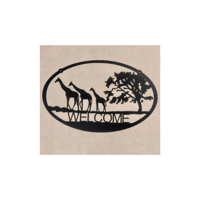 Rusty Rooster Fabrication & Design Metal Art Welcome Sign Giraffe (N8)
