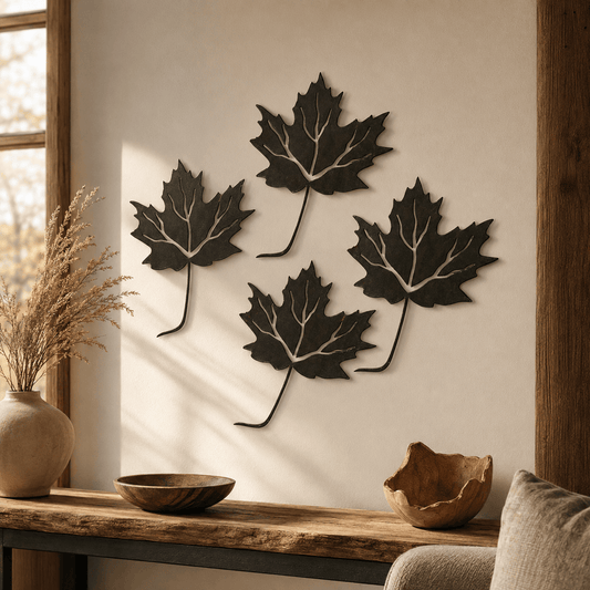 Rusty Rooster Fabrication & Design Metal Maple Leaf Wall Decor — Set of 4 (A39)