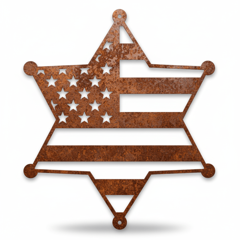 Rusty Rooster Fabrication & Design metal Sign 6pt Star Flag (Pkg of 4) (A63)
