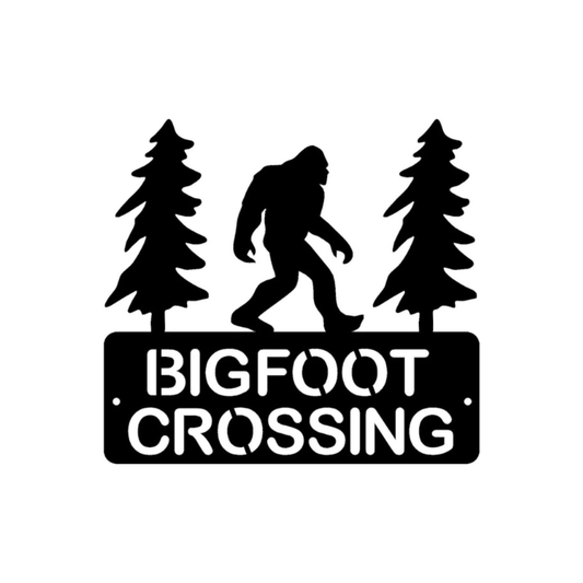 Rusty Rooster Fabrication & Design metal Sign Bigfoot Crossing (Pkg of 4) ( A9 )