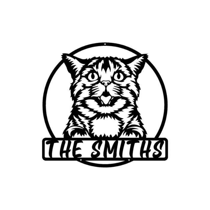Rusty Rooster Fabrication & Design metal Sign Cat Lover’s Personalized Metal Sign – Custom Text & Pet Design (C67)