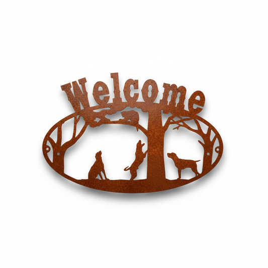 Rusty Rooster Fabrication & Design metal Sign Coondog Welcome Sign (Pkg of 4) ( A20 )