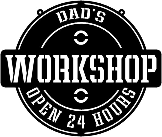 Rusty Rooster Fabrication & Design metal Sign Dads workshop (C62)