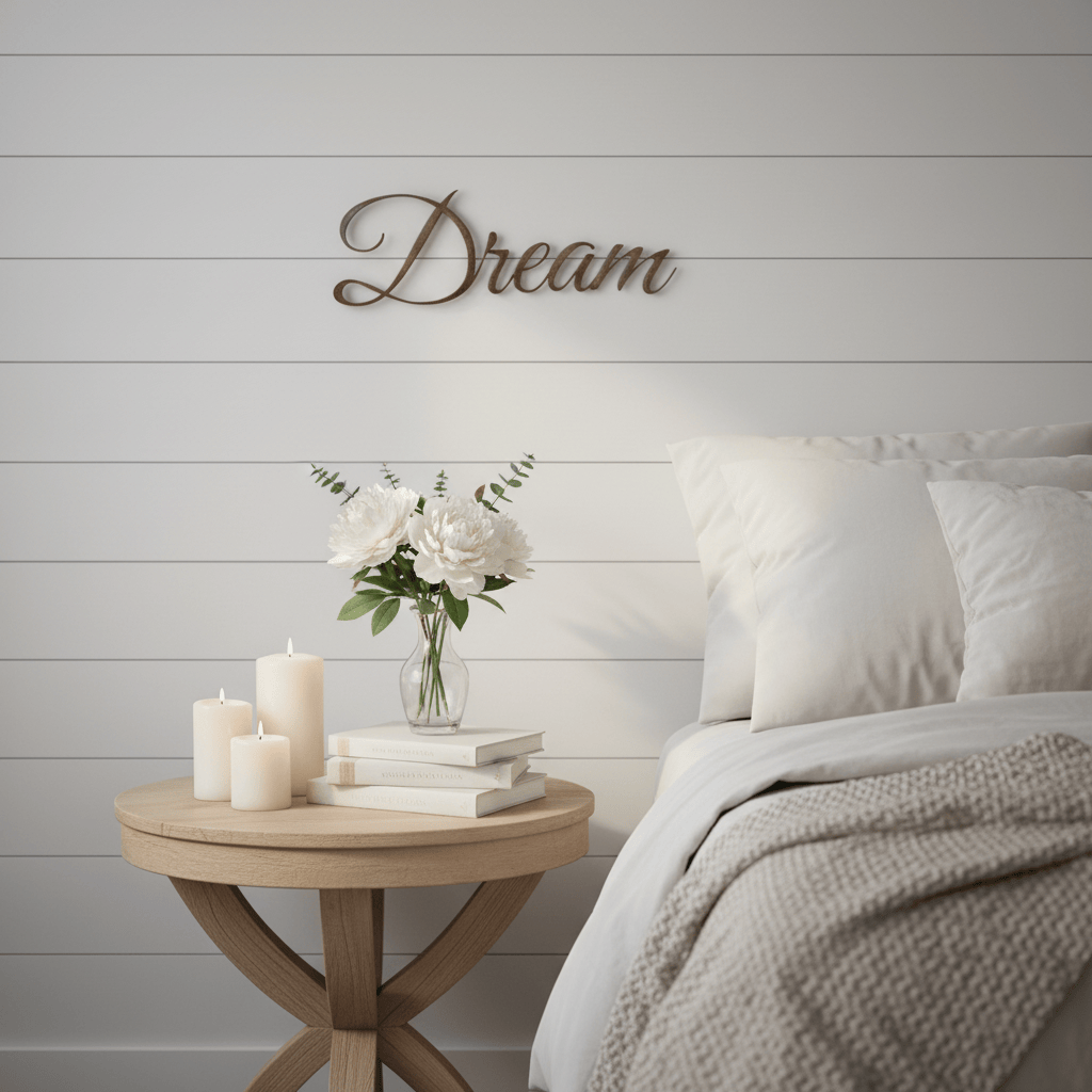metal Sign "Dream" Cursive Metal Word Sign | Inspirational Steel Wall Art 15" x 5"