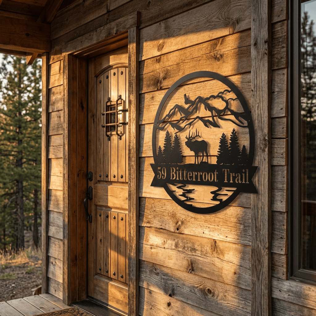 Rusty Rooster Fabrication & Design metal Sign Elk Monogram Metal Sign – Custom Personalized Wall Art (D65)