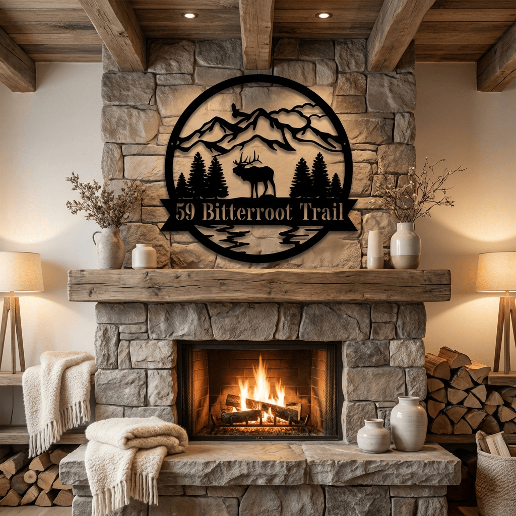 Rusty Rooster Fabrication & Design metal Sign Elk Monogram Metal Sign – Custom Personalized Wall Art (D65)