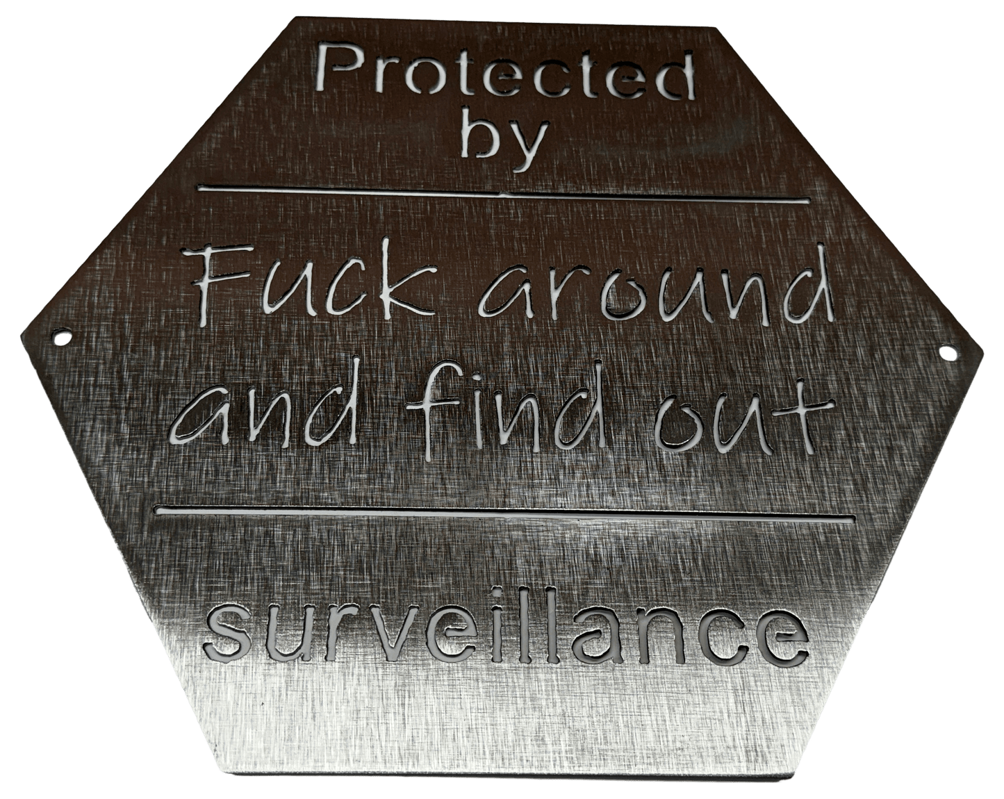 Rusty Rooster Fabrication & Design metal Sign FAFO Surveillance ( Pkg of 4 ) ( A23 )