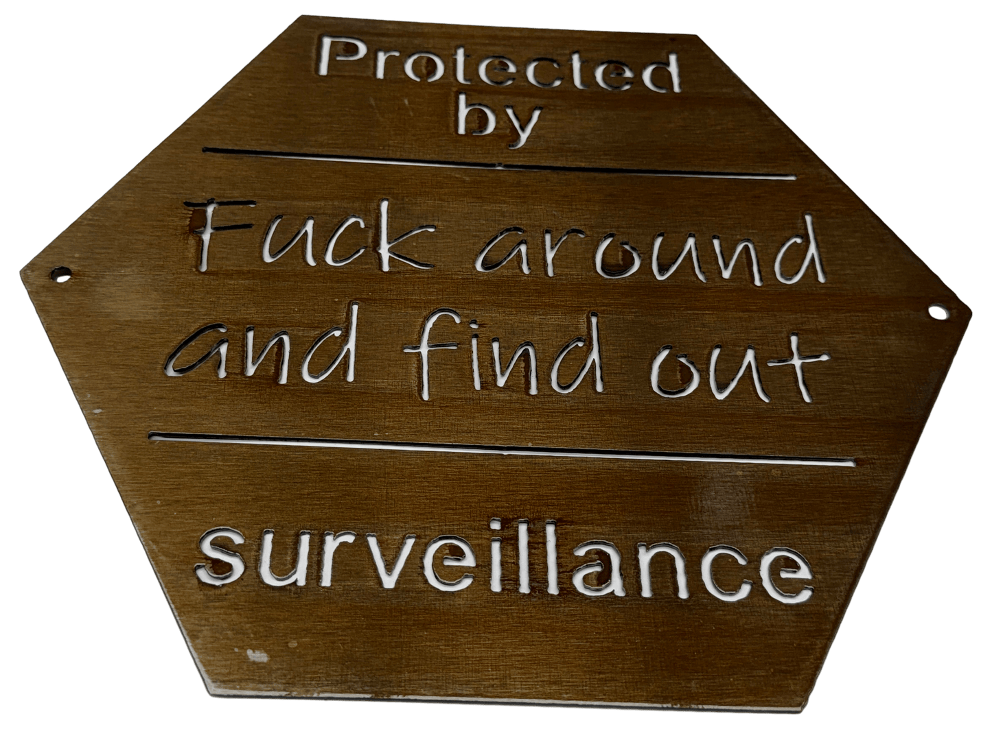 Rusty Rooster Fabrication & Design metal Sign FAFO Surveillance ( Pkg of 4 ) ( A23 )