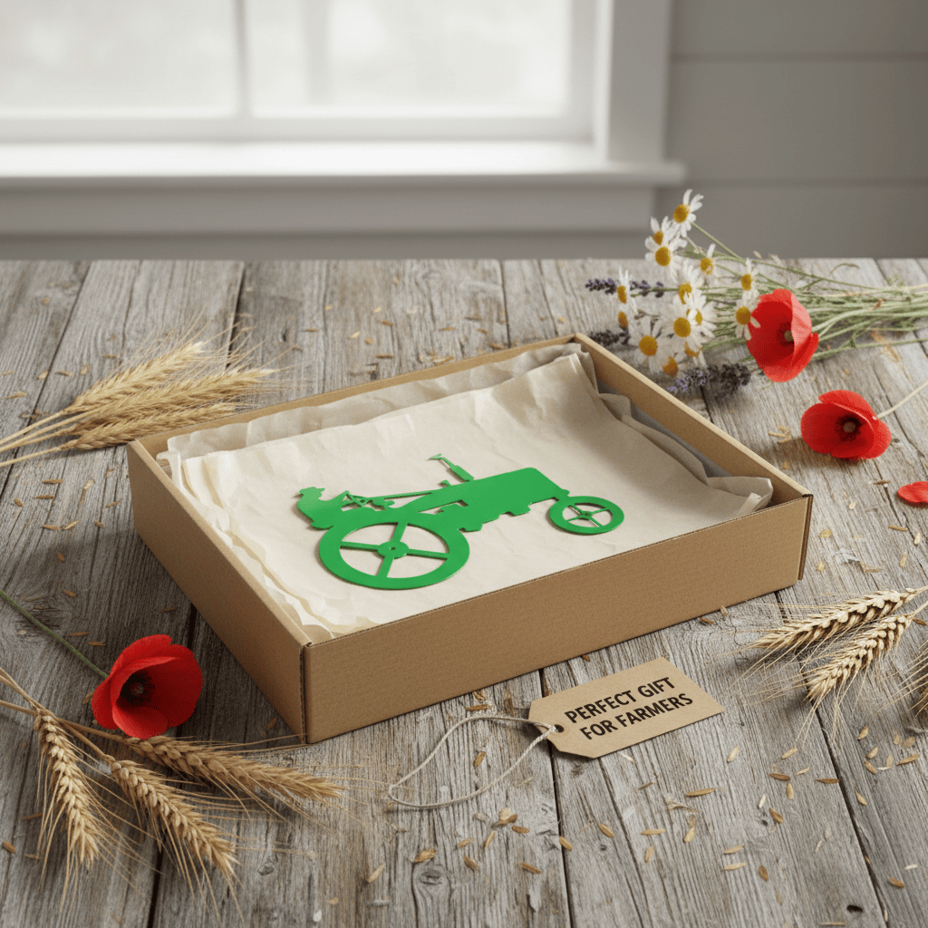metal Sign Farmer on Tractor Metal Wall Art | Steel Farm Sign 15.5" x 10.5"