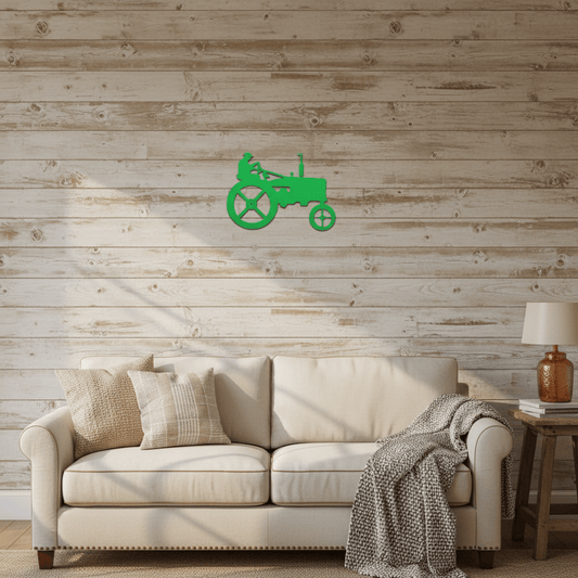 metal Sign Farmer on Tractor Metal Wall Art | Steel Farm Sign 15.5" x 10.5"