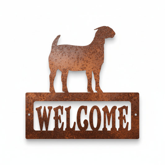Rusty Rooster Fabrication & Design metal Sign Goat Welcome Sign ( Pkg of 4 ) ( A24 )