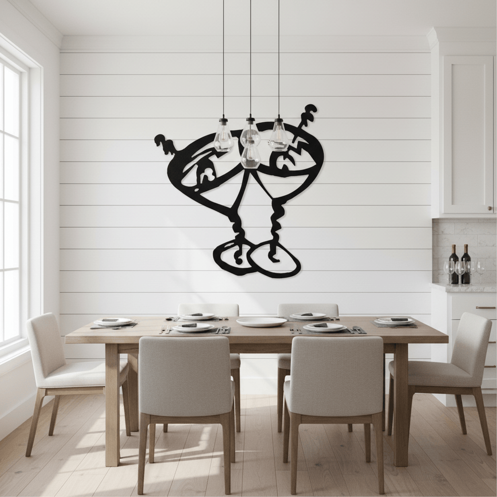 metal Sign Martini Glasses Metal Wall Art | Bar & Cocktail Steel Sign 10" x 10.5" (V)