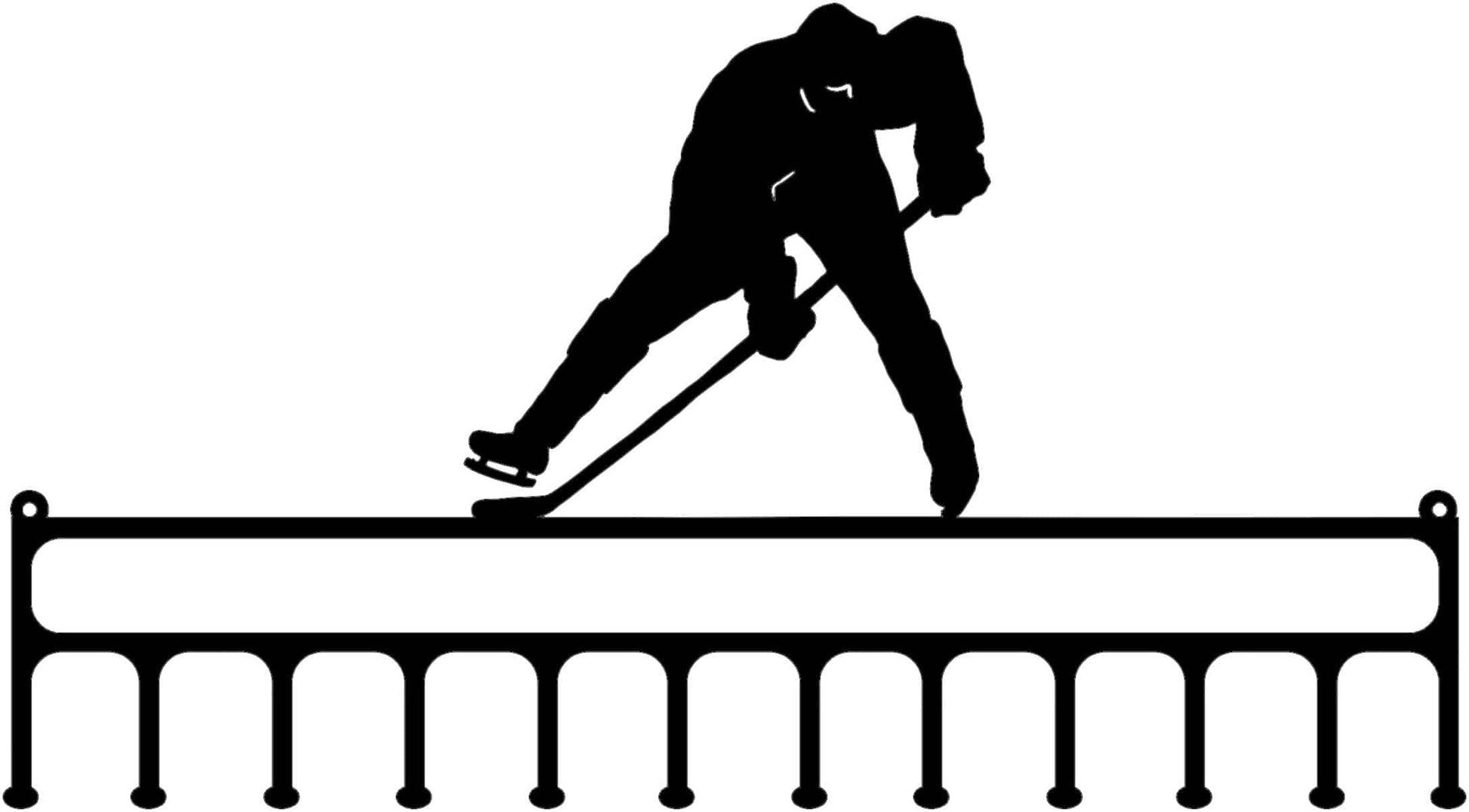 Rusty Rooster Fabrication & Design metal Sign Metal Art Hockey Player Medal Rack with Custom Text (P18)