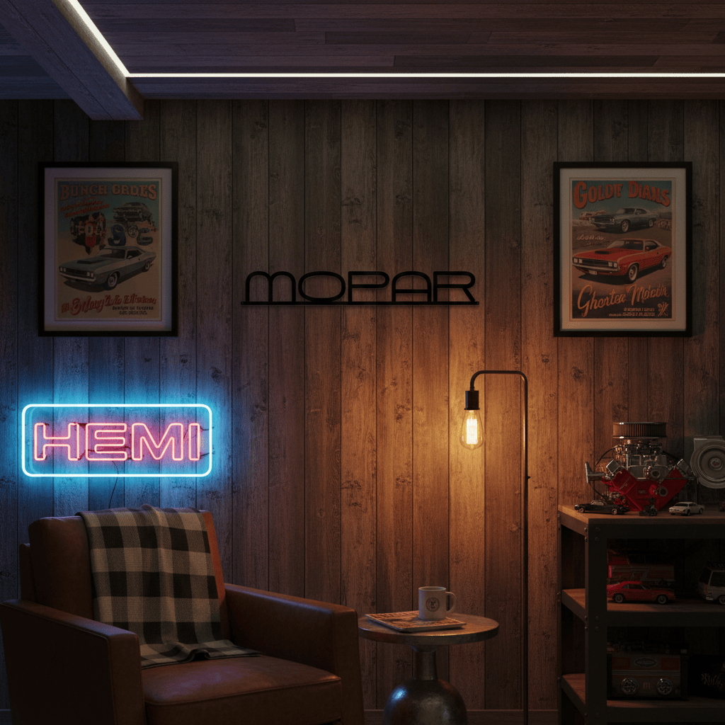 metal Sign Mopar Metal Sign | Garage & Man Cave Steel Wall Art 45" Wide (v9)