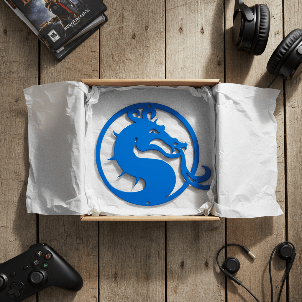 metal Sign Mortal Kombat Dragon Metal Wall Art | 7.5" Steel Sign