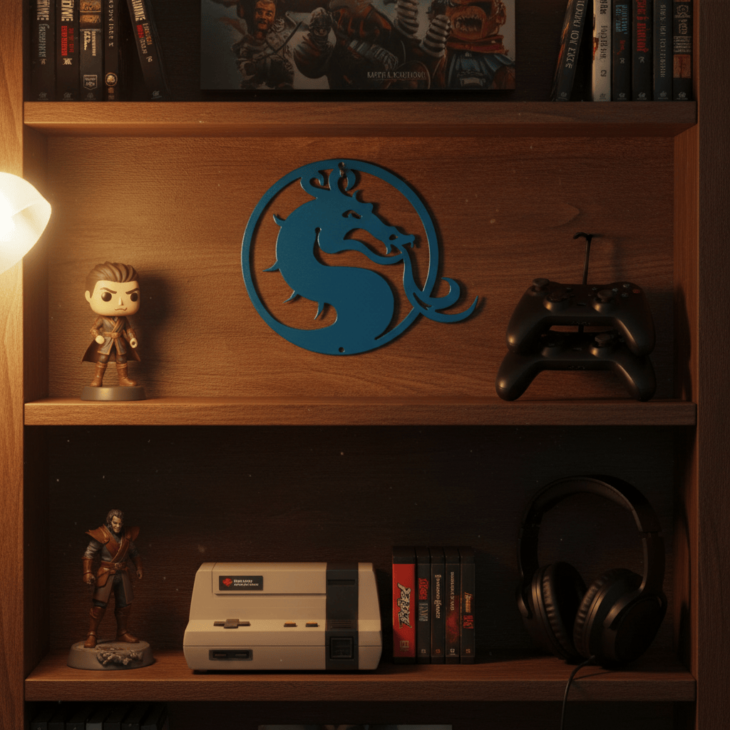 metal Sign Mortal Kombat Dragon Metal Wall Art | 7.5" Steel Sign