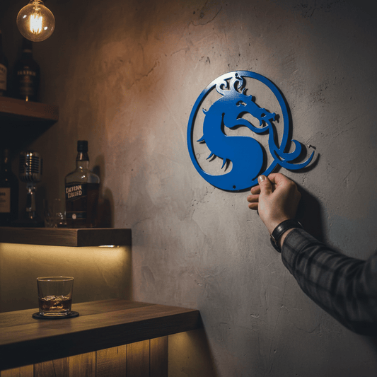 metal Sign Mortal Kombat Dragon Metal Wall Art | 7.5" Steel Sign