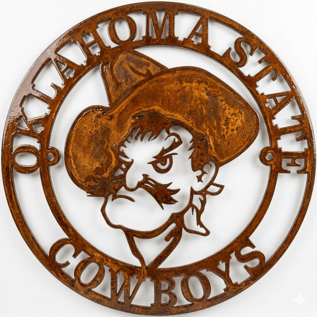 Rusty Rooster Fabrication & Design metal Sign OSU Cowboys (Pkg of 4) (A58)