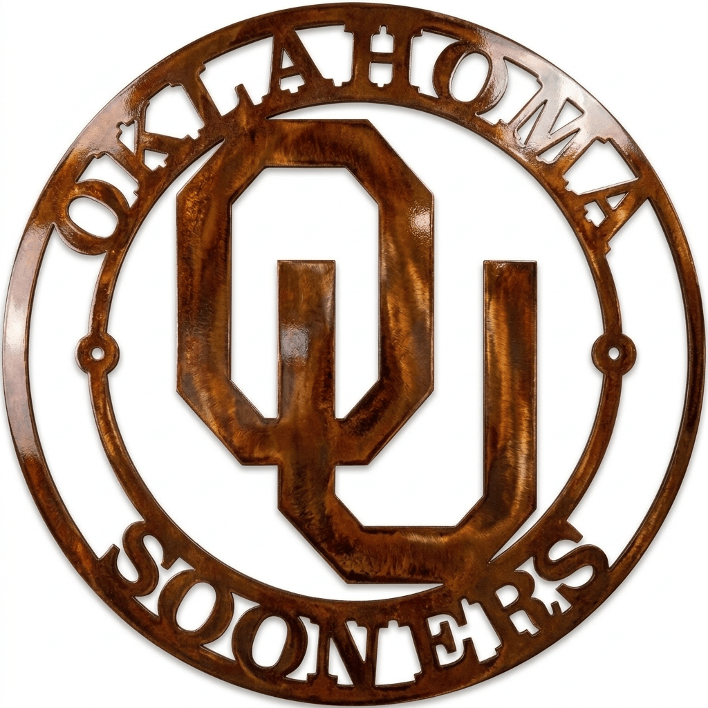 Rusty Rooster Fabrication & Design metal Sign OU Sooners (Pkg of 4) (A57)