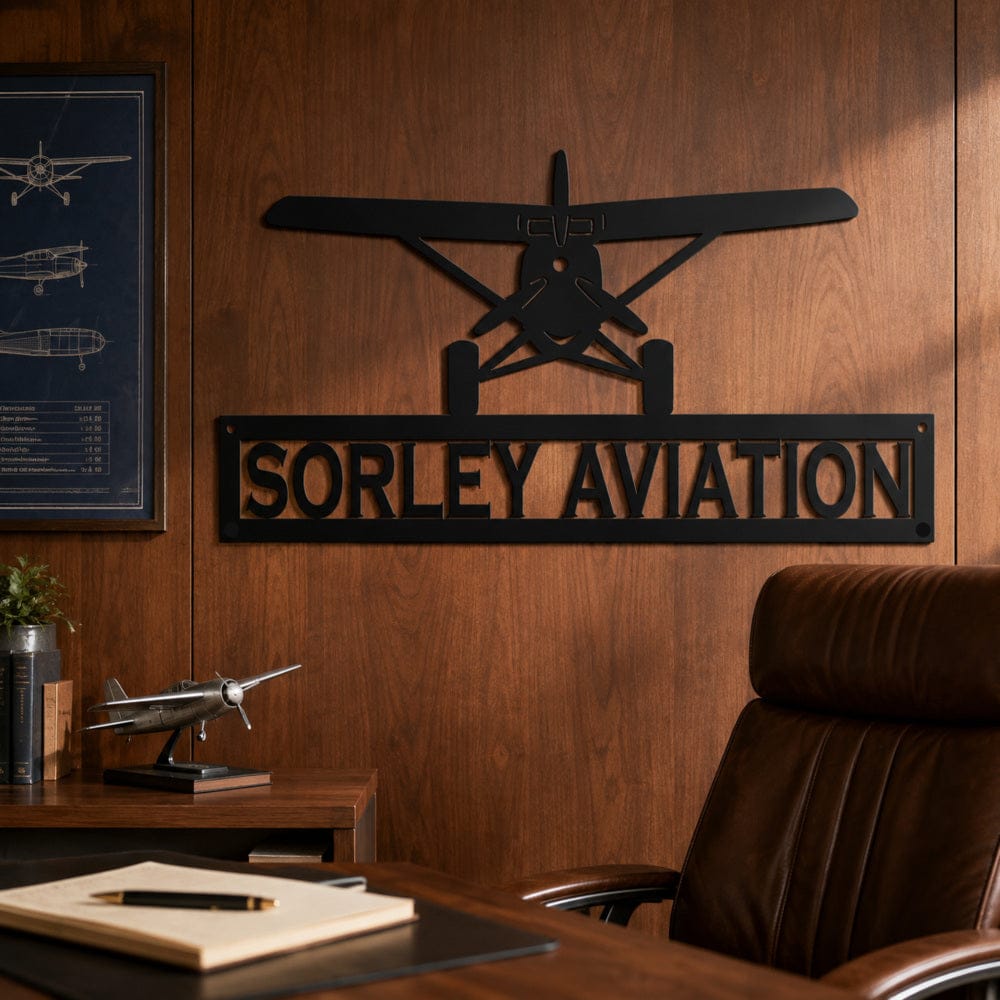 Rusty Rooster Fabrication & Design metal Sign Personalized Airplane Metal Sign – Custom Pilot & Hangar Decor (H21)