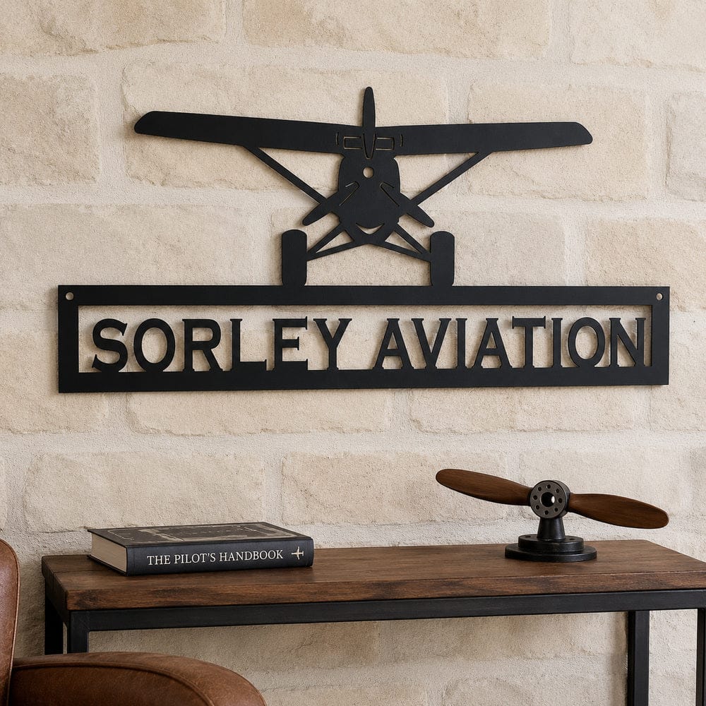 Rusty Rooster Fabrication & Design metal Sign Personalized Airplane Metal Sign – Custom Pilot & Hangar Decor (H21)