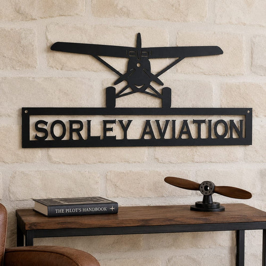 Rusty Rooster Fabrication & Design metal Sign Personalized Airplane Metal Sign – Custom Pilot & Hangar Decor (H21)