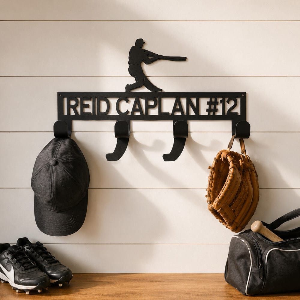 Rusty Rooster Fabrication & Design metal Sign Personalized Baseball Player Metal Sign – Custom Name & Number (I17)