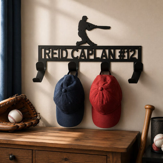 Rusty Rooster Fabrication & Design metal Sign Personalized Baseball Player Metal Sign – Custom Name & Number (I17)