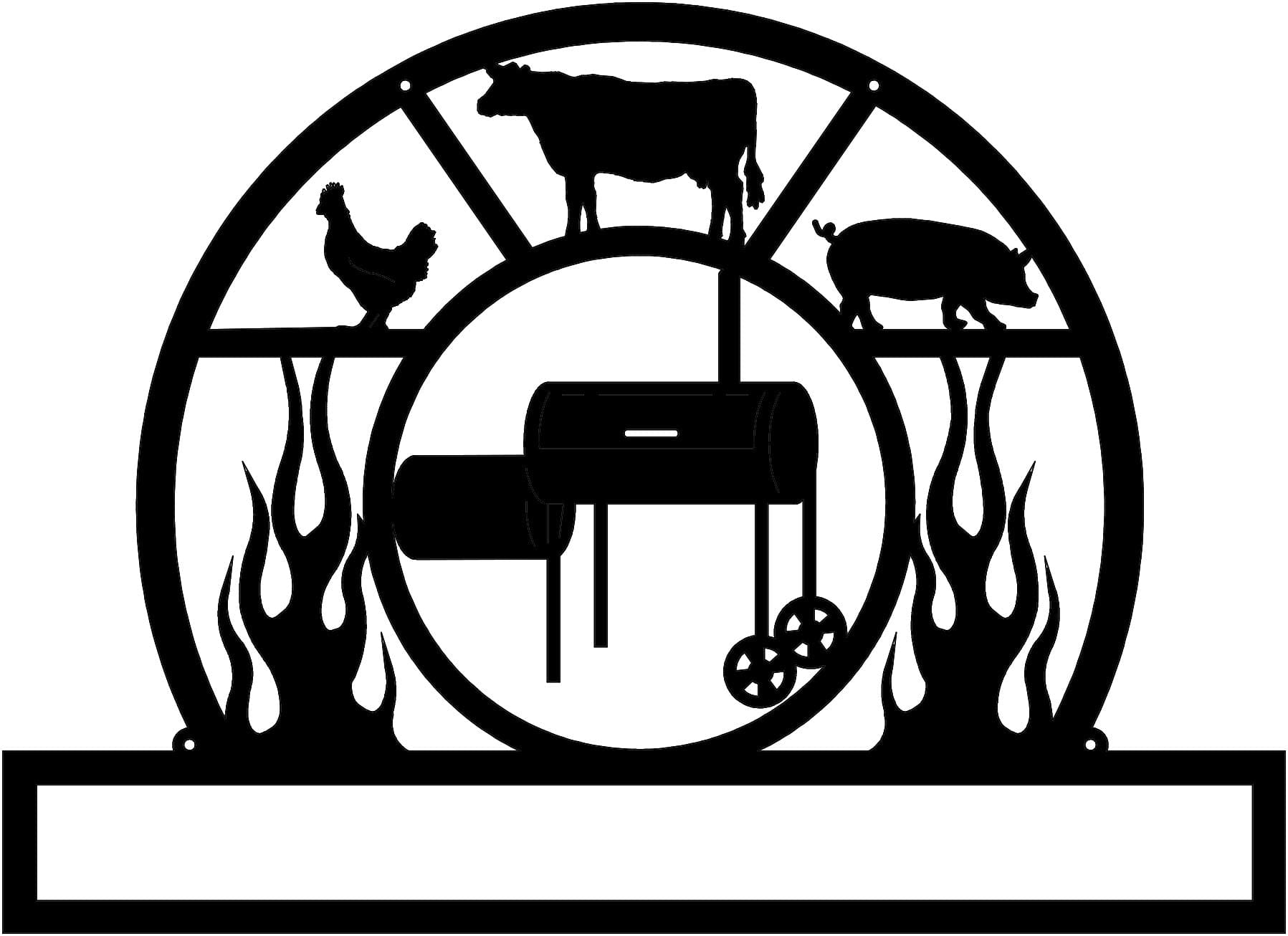 Rusty Rooster Fabrication & Design metal Sign Personalized BBQ Sign, Pit Master Grill Master Sign, Outdoor Kitchen Sign, Man Cave (F13)