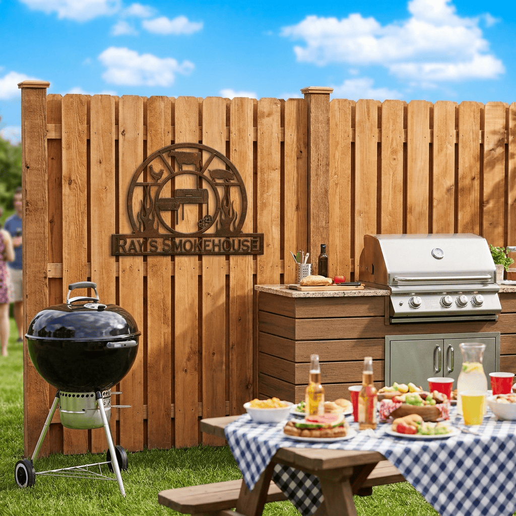 Rusty Rooster Fabrication & Design metal Sign Personalized BBQ Sign, Pit Master Grill Master Sign, Outdoor Kitchen Sign, Man Cave (F13)