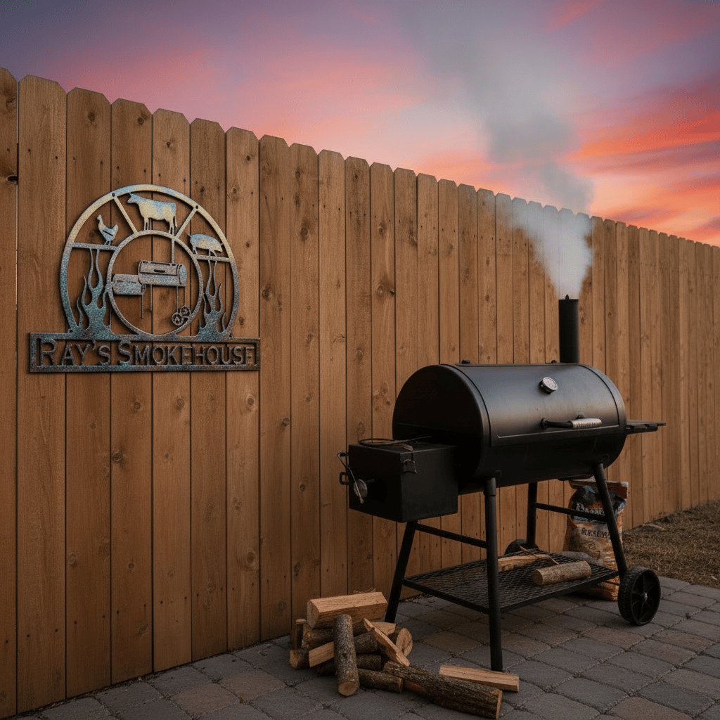Rusty Rooster Fabrication & Design metal Sign Personalized BBQ Sign, Pit Master Grill Master Sign, Outdoor Kitchen Sign, Man Cave (F13)